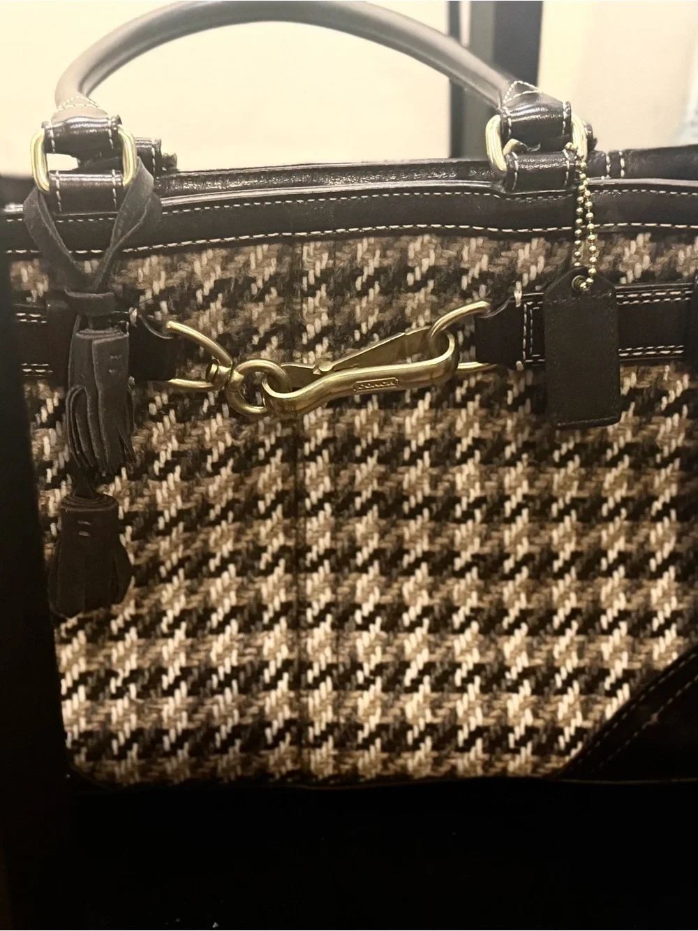 Coach satchel woven